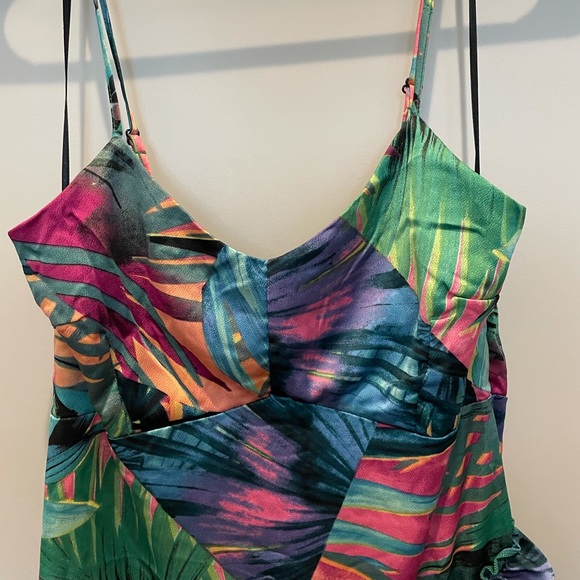 Tropical Print Asymmetrical Dress - Picture 2 of 5